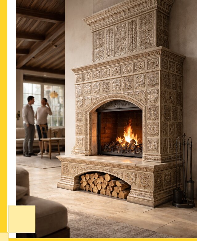 Купить изразцовый камин в Йошкаре-Ола от 255650 р. | ЭриданШкр