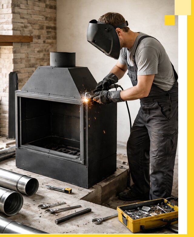 Продажа и установка металлических каминов в Йошкаре-Ола под ключ