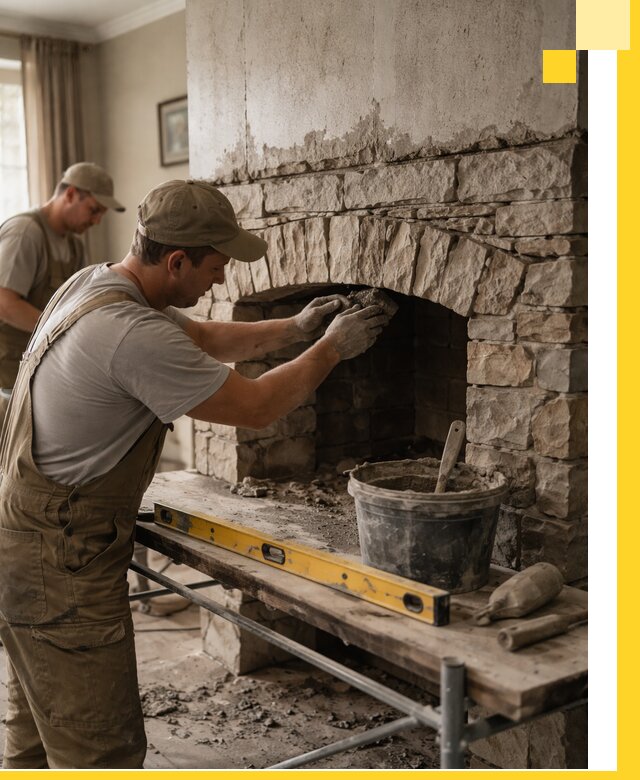 Изготовление каминов под ключ в Йошкаре-Ола, монтаж и отделка