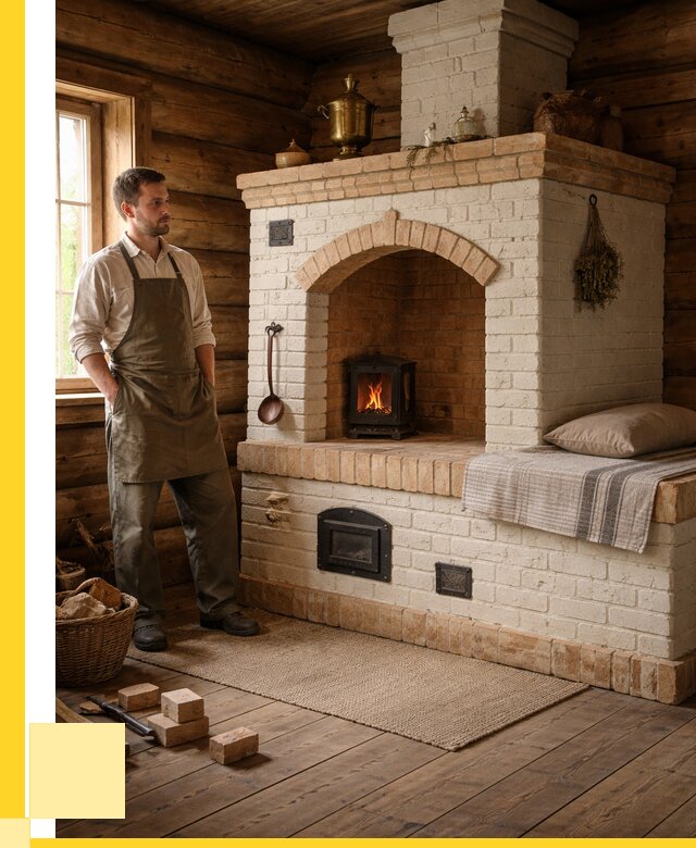 Русские печи с лежанкой под ключ в Йошкаре-Ола от 153390 р. ЭриданШкр