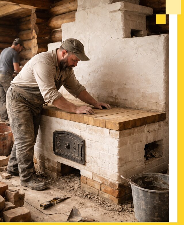 Проектирование и установка русской печи с лежанкой в Йошкаре-Ола