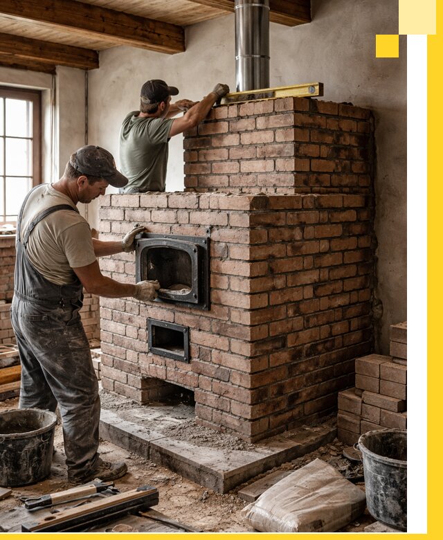 Печи для загородного дома под ключ в Йошкаре-Ола — монтаж и сервис