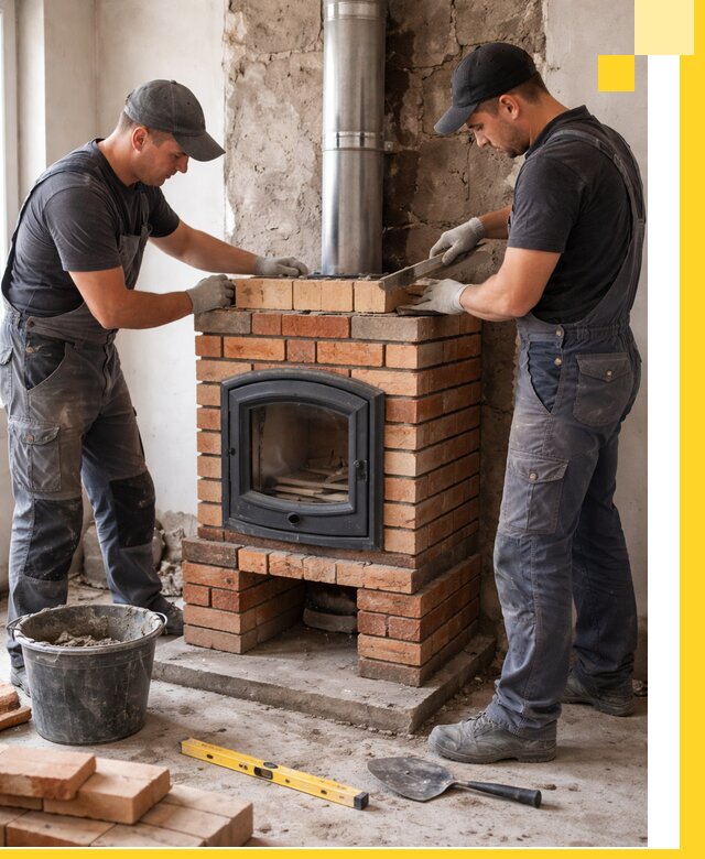 Монтаж печи камина под ключ в Йошкаре-Ола с гарантией и пусконаладкой