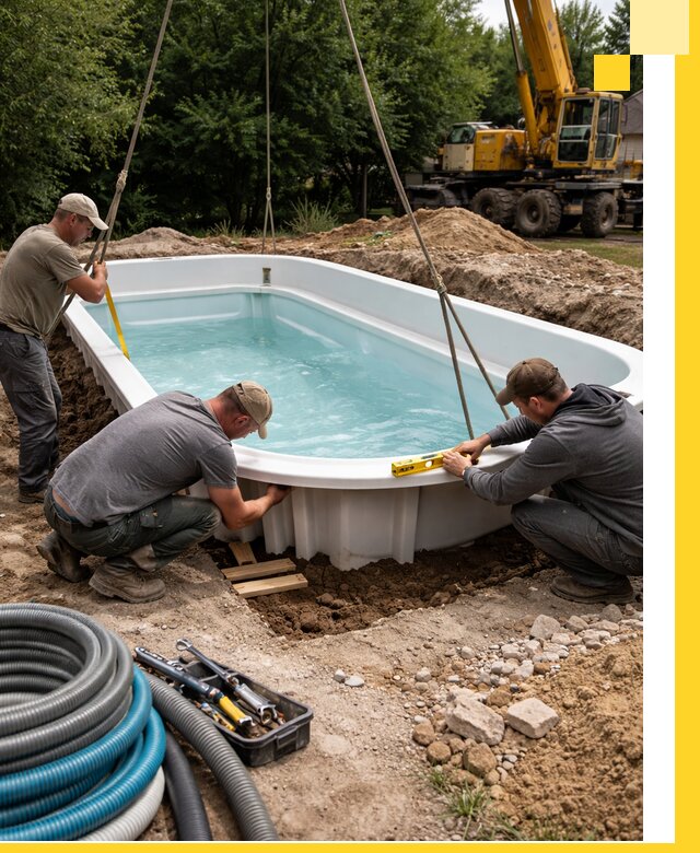 Установка и монтаж композитных бассейнов под ключ в Йошкаре-Ола