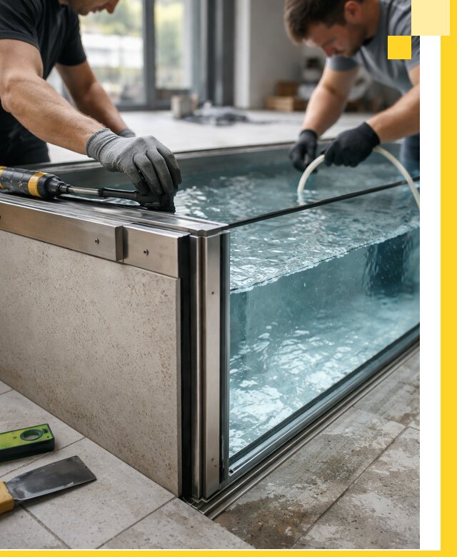 Проектирование и монтаж стеклянных бассейнов в Йошкаре-Ола