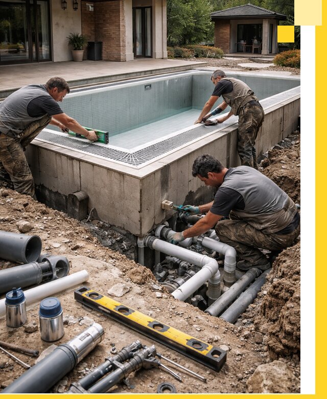 Строительство переливных бассейнов в Йошкаре-Ола под ключ