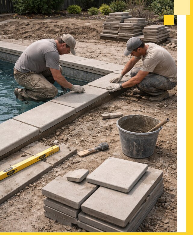 Установка и изготовление копингового камня для бассейнов в Йошкаре-Ола