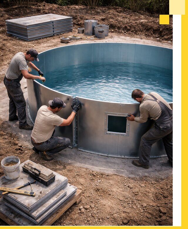 Круглые бассейны под ключ в Йошкаре-Ола проектирование и монтаж