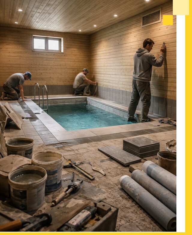 Строительство бани с бассейном и сауной под ключ в Йошкаре-Ола