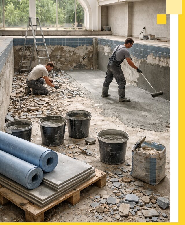 Реконструкция бассейнов в Йошкаре-Ола: ремонт, гидроизоляция