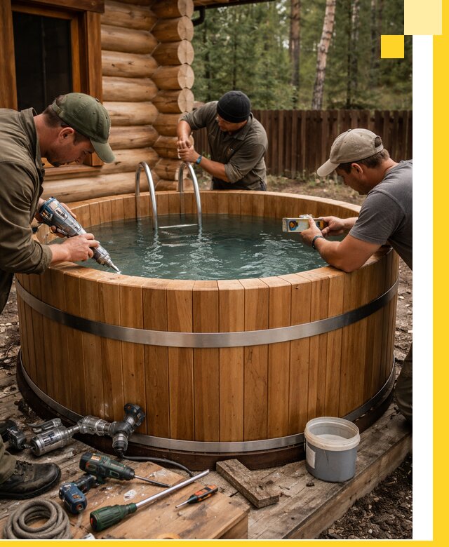 Строительство бань с купелью под ключ и отделкой в Йошкаре-Ола