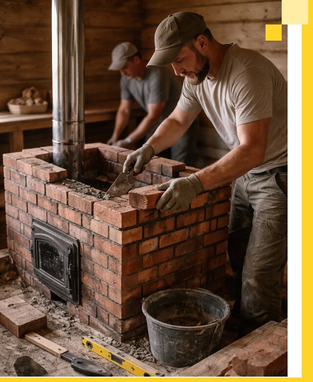 Кирпичные печи для бани под ключ в Йошкаре-Ола, проект и монтаж