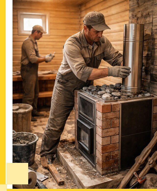 Монтаж печи в бане под ключ в Йошкаре-Ола от 20452 р. | ЭриданШкр