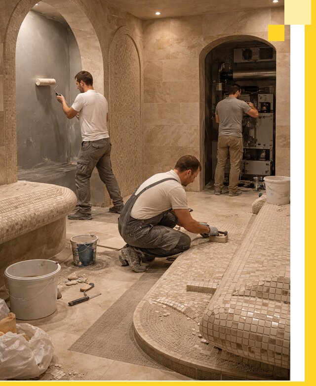 Строительство бани с хамамом и бассейном под ключ в Йошкаре-Ола