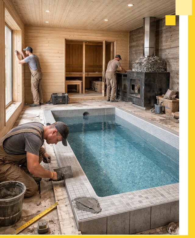 Проект бани с бассейном и сауной в Йошкаре-Ола под ключ