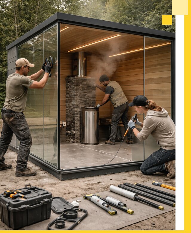 Проектирование и строительство стеклянных бань в Йошкаре-Ола