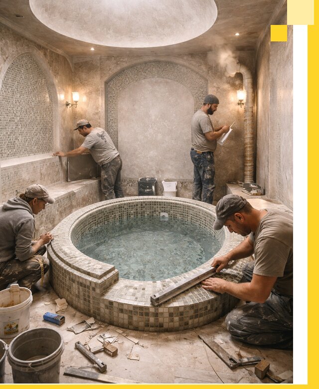 Профессиональное строительство хамама с бассейном в Йошкаре-Ола под ключ
