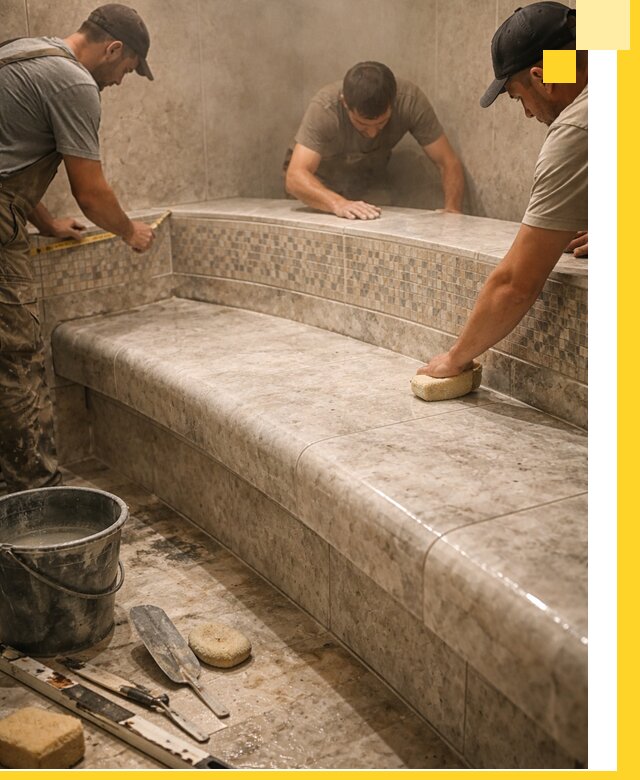 Изготовление и установка сидений для хамама в Йошкаре-Ола