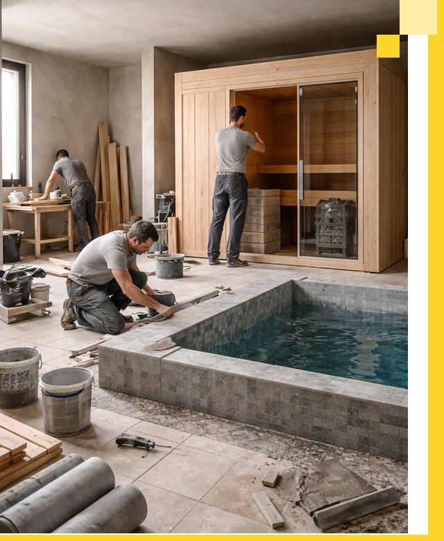 SPA зоны под ключ с бассейном сауной и печью в Йошкаре-Ола